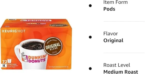 Dunkin' Donuts Original Blend Coffee K-Cup Pods - Image 2