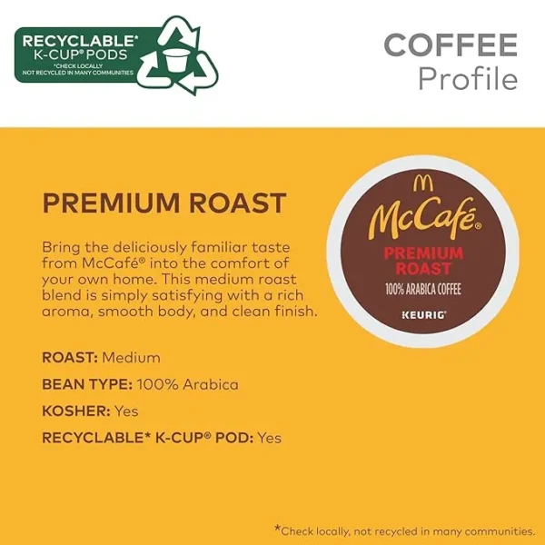 McCafe Premium Roast Coffee, Keurig Single Serve K-Cup Pods - Image 2