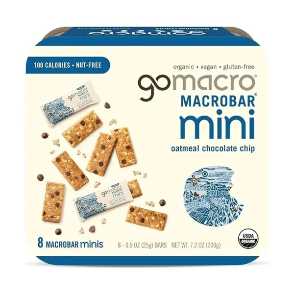 GOMACRO Organic Oatmeal Choc Chip Macrobar Minis 8 Count, 7.2 OZ