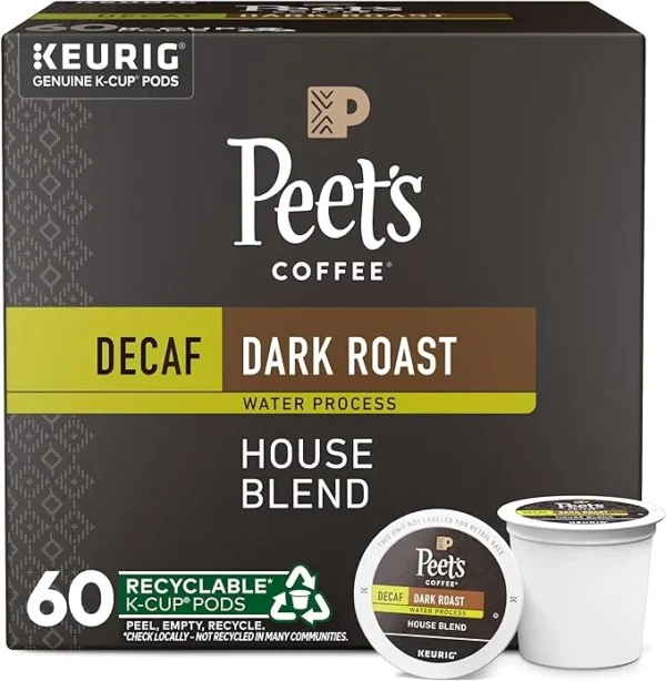 Peet's Coffee, Dark Roast Decaffeinated Coffee K-Cup Pods for Keurig Brewers