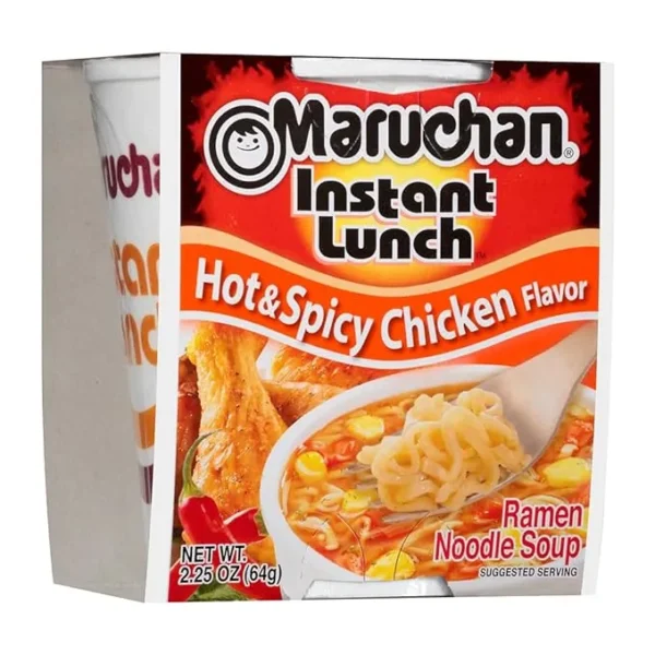 Maruchan Instant Lunch Hot & Spicy Chicken, Ramen Noodle Soup, Microwaveable Meal, 2.25 Oz, 12 Count - Image 3