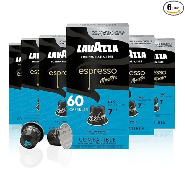 Lavazza Espresso Decaffeinated Dek Medium Roast Arabica & Robusta Aluminum Capsules