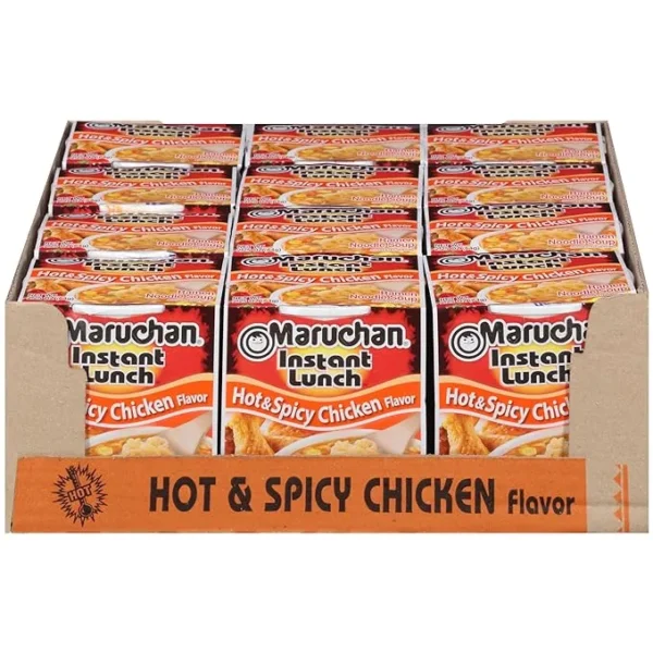 Maruchan Instant Lunch Hot & Spicy Chicken, Ramen Noodle Soup, Microwaveable Meal, 2.25 Oz, 12 Count - Image 4